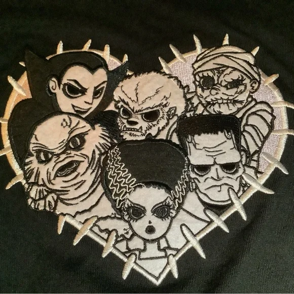 Stitch shoppe by loungefly universal monsters cropped cardigan, black, size: M - Picture 8 of 11